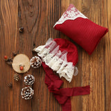 Newborn Photography Props Girl Lace Outfit Pillow Romper Hat Accessory Set Girls Baby Clothes For A Photo Shoot flokati Product