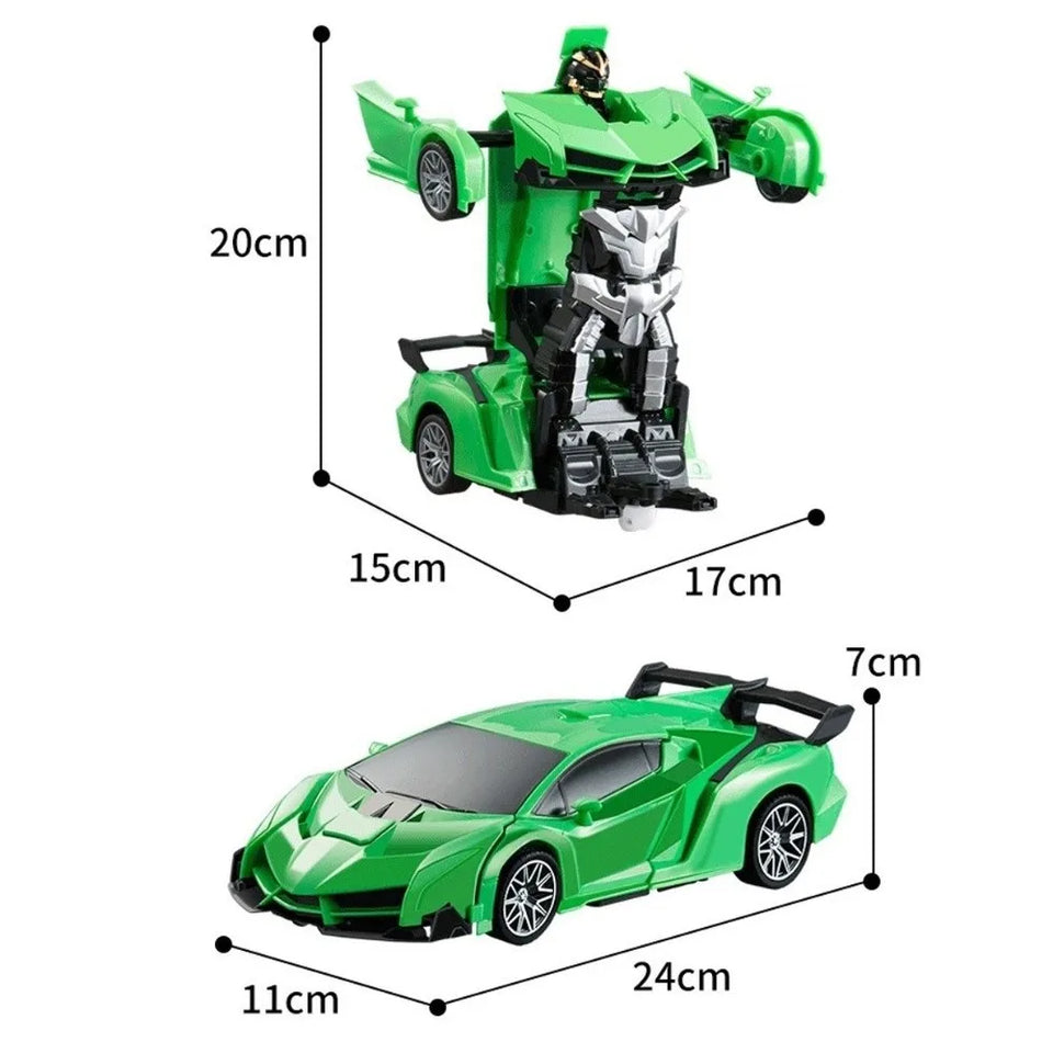 New 2-in-1 Transformable Robot Car One-key Deformation Remote Control Electric RC Car Children Boys Toys Gift