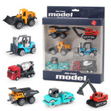 6pcs/set Alloy Engineering Truck Toy Loader Vehicle Excavator Tractor Toys Car Classic Construction Model for 3 years Boys Gifts