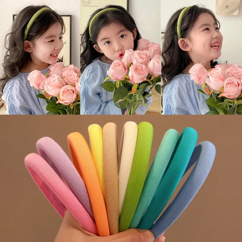 Colorful Matte Headdress Simple Basic Face-Washing Headband Temperament Hoop Wide Hairband Hair Bundle Kid's Hair Accessories