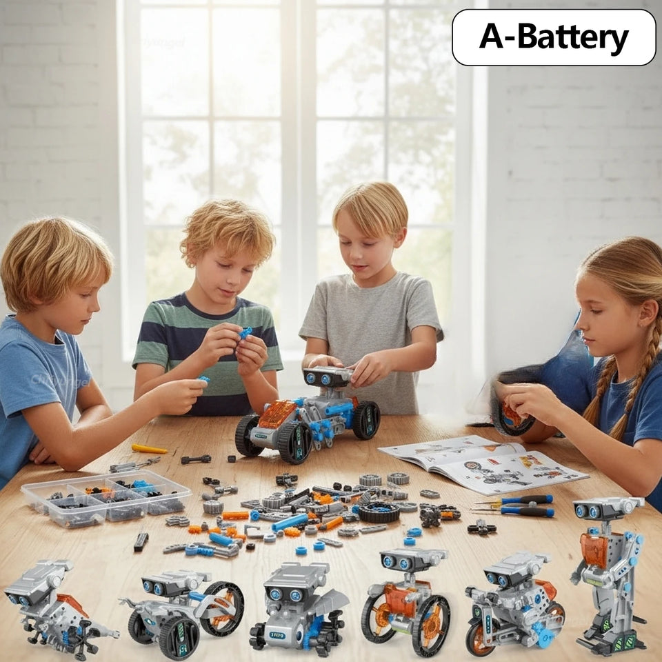 STEM Robot Kit 12 in 1 DIY Science Experiment Educational Learning Toys Engineering Technological Gadgets Gift for Kids Teens