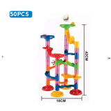 Marble Run Race Track Building Blocks Kids 3D Maze Ball Roll Toy DIY Marble Run Race Coaster Set 80/105/109/133pc Christmas Gift