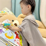 Hooded Cape Bath Towel Cotton Gauze Breathable Bathrobe Soft Absorbent Hooded Bathrobe Children's Beach Towel Blanket