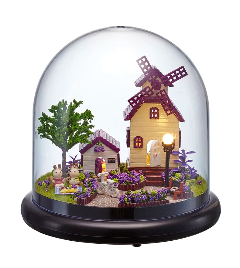 CUTEBEE  DIY Dollhouse Wooden Miniature Doll House With Furniture Toys For Children Christmas Gift