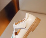 21-35 Elegant Girls Embroidery Design School Shoes PU Non-slip TPR Sole Suitable for Spring and Autumn Casual Wear Girls Shoes