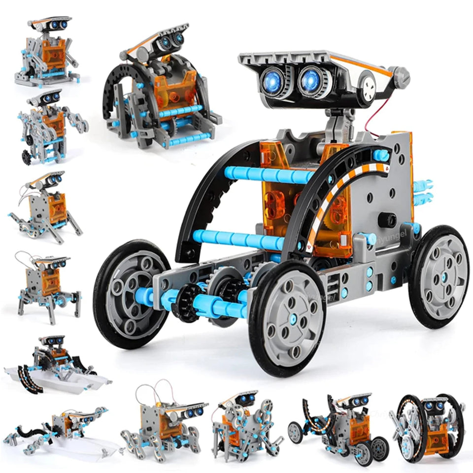 STEM Robot Kit 12 in 1 DIY Science Experiment Educational Learning Toys Engineering Technological Gadgets Gift for Kids Teens