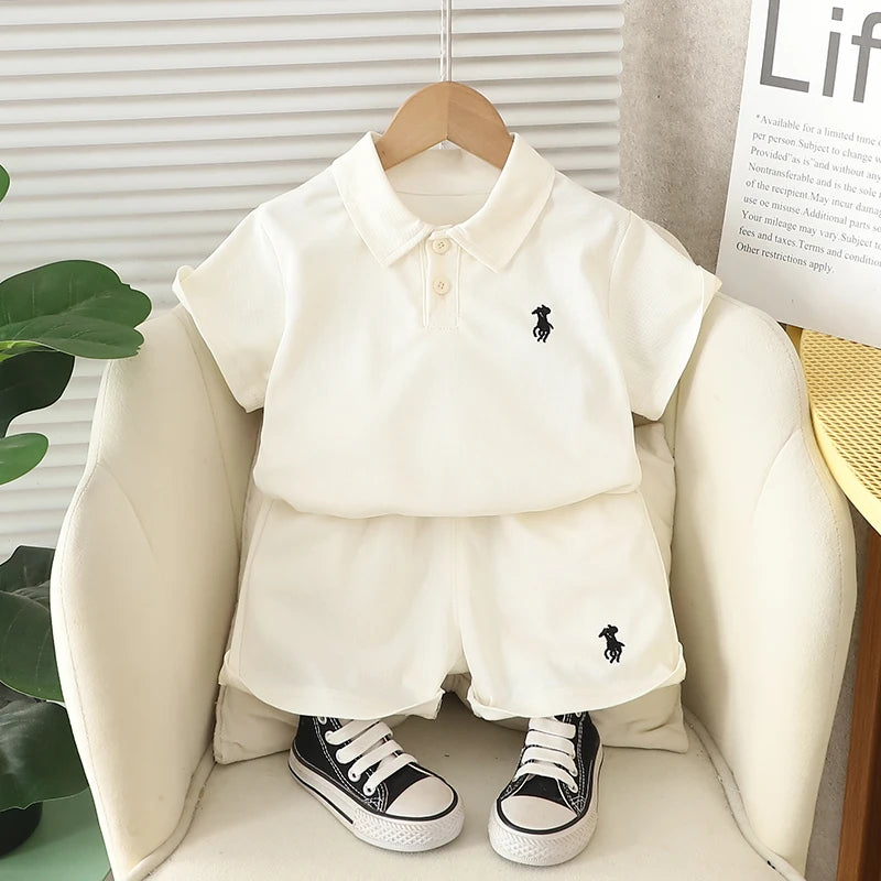 2025 Summer Children Boys Clothing Kids Cotton Polo T-Shirt Shorts 2Pcs/Set Toddler Casual Sport Suits Baby Clothes Tracksuits