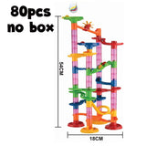 Marble Run Race Track Building Blocks Kids 3D Maze Ball Roll Toy DIY Marble Run Race Coaster Set 80/105/109/133pc Christmas Gift