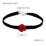 Girls Small Flower Rose Necklace Sexy Lace Choker Collar Jewelry for Women Retro Dinner Party Neck Band Short Chain Necklaces