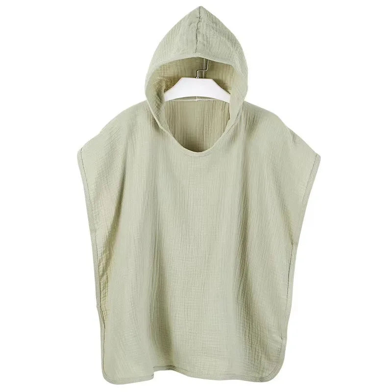 Hooded Cape Bath Towel Cotton Gauze Breathable Bathrobe Soft Absorbent Hooded Bathrobe Children's Beach Towel Blanket