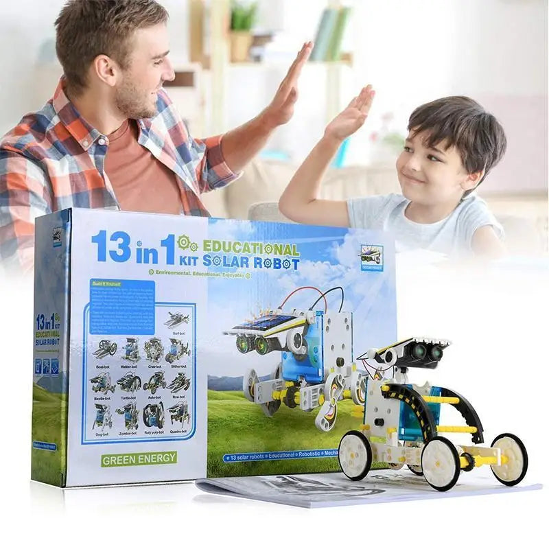 STEM Toys Kids DIY Solar Robot Experiment Kit 13 in 1Robotics Kit Solar Powered Robotics Building Kits Educational Gift for Boy
