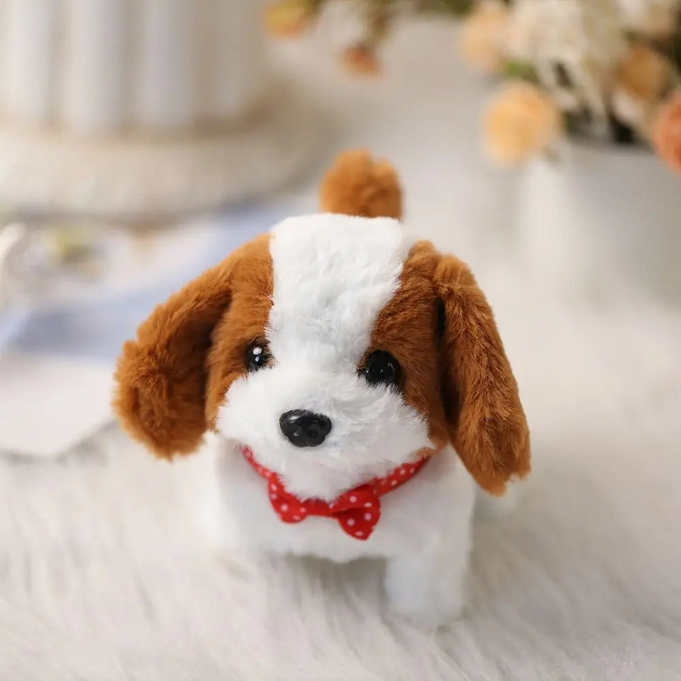Fashion Plush Robot Puppy Interactive Walking Puppy Plush Toy Tail Wagging Barking Simulated Puppy Chilren