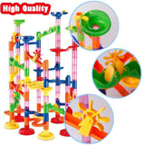 Marble Run Race Track Building Blocks Kids 3D Maze Ball Roll Toy DIY Marble Run Race Coaster Set 80/105/109/133pc Christmas Gift