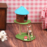 Cute Mini Dollhouse Cat Tower Climbing Frame Living Room Furniture Decoration Micro Scene Dolls House Cat Climbing Frame