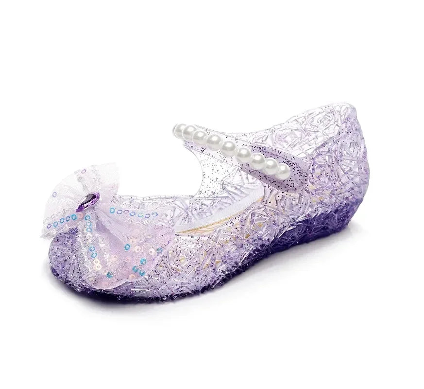Kids Princess Sandal Children Summer Adorable Beach Shoes Girls Lightweight Breathable Soft Bottom High Heels Crystal Sandals