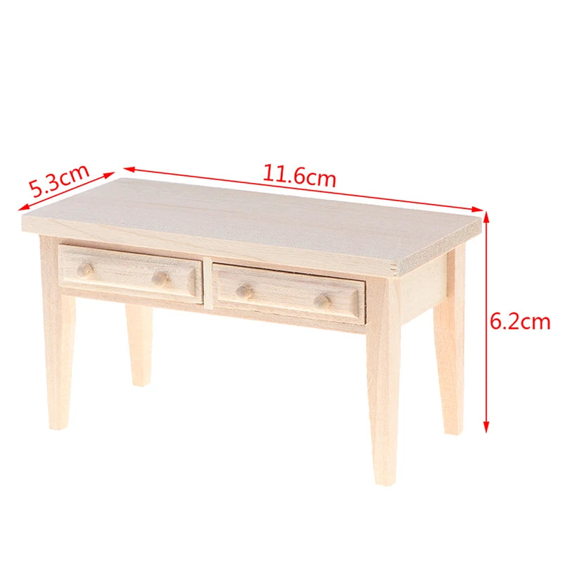 1:12 Dollhouse Miniature Furniture Table Coffee Table Computer Desk Dollhouse Livingroom Kitchen Leisure Table Model