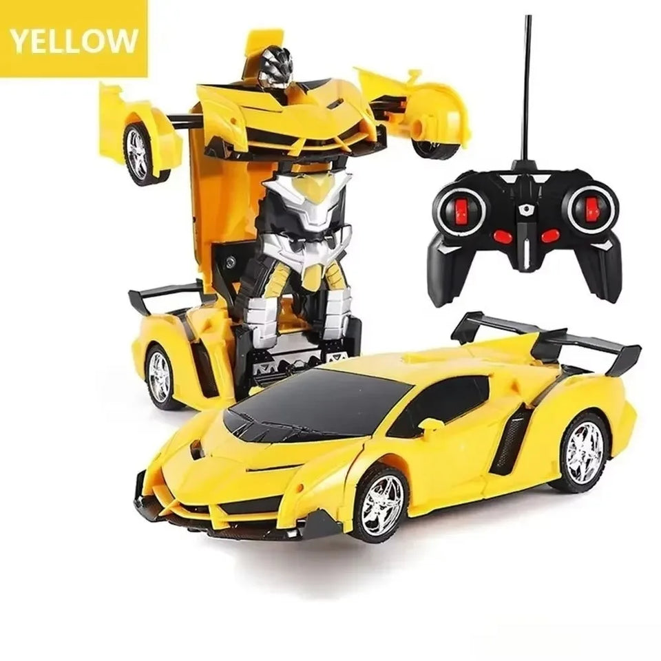 New 2-in-1 Transformable Robot Car One-key Deformation Remote Control Electric RC Car Children Boys Toys Gift