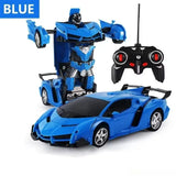 New 2-in-1 Transformable Robot Car One-key Deformation Remote Control Electric RC Car Children Boys Toys Gift