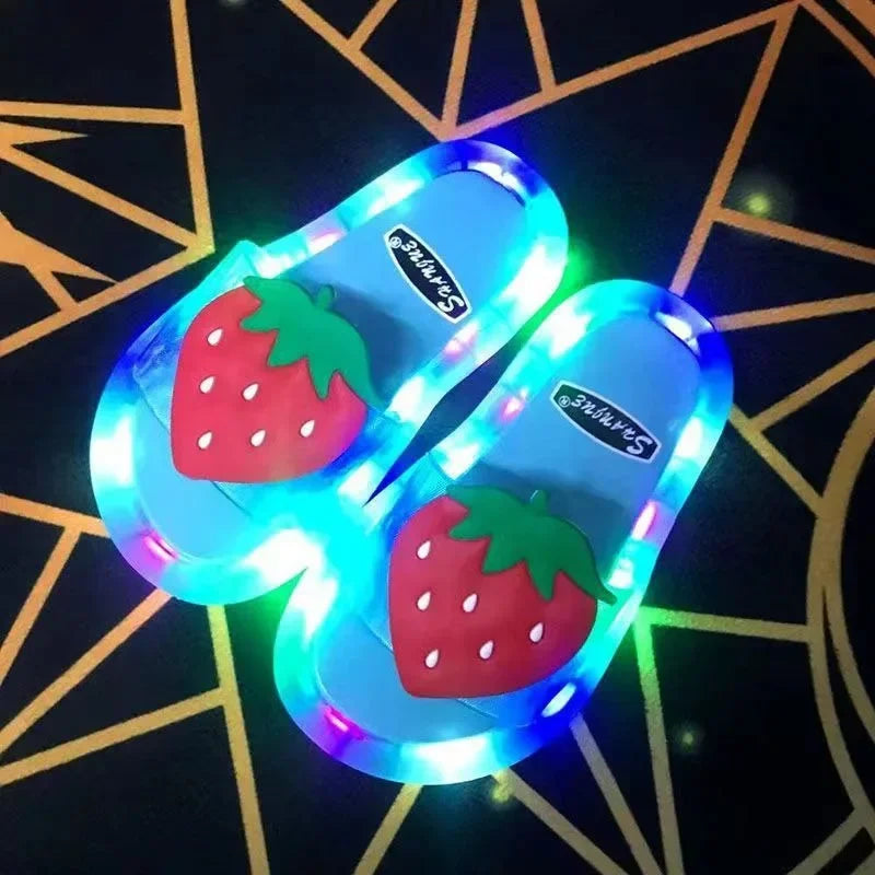 Luminous Children's Slippers Unicorn Crystal Shoes Sparkling Lights Boys and Girls Will Shine in The Cool Slippers