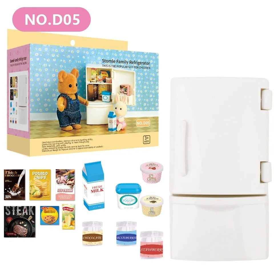 Dollhouse Furniture Set for Kids Toys Miniature Doll House Accessories Pretend Play Toys for Boys Girls & Toddlers with Kitchen