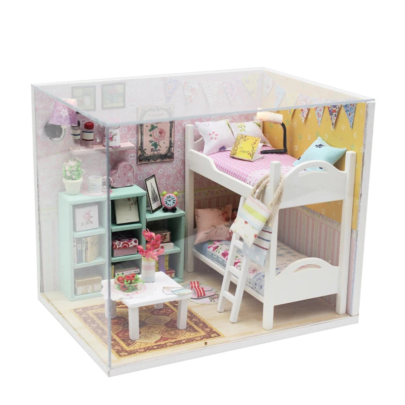 CUTEBEE  DIY Dollhouse Wooden Miniature Doll House With Furniture Toys For Children Christmas Gift