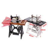 1:12 Dollhouse Miniature Furniture Retro Sewing Machine Knitting Tools Model Doll House Decor Simulation Furniture Model