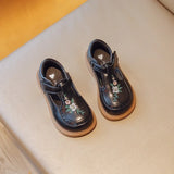 21-35 Elegant Girls Embroidery Design School Shoes PU Non-slip TPR Sole Suitable for Spring and Autumn Casual Wear Girls Shoes