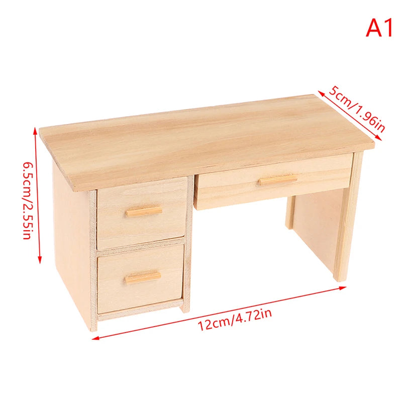 1:12 Dollhouse Miniature Furniture Table Coffee Table Computer Desk Dollhouse Livingroom Kitchen Leisure Table Model