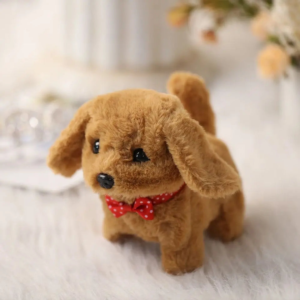 Fashion Plush Robot Puppy Interactive Walking Puppy Plush Toy Tail Wagging Barking Simulated Puppy Chilren