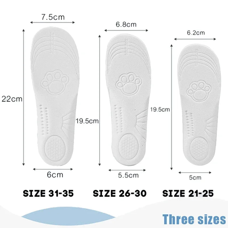 Children Orthotics Insoles Memory Foam Comfortable Breathable Shoes Pad Running Sports Arch Support Insole Kids Leg Health Care