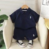 2025 Summer Children Boys Clothing Kids Cotton Polo T-Shirt Shorts 2Pcs/Set Toddler Casual Sport Suits Baby Clothes Tracksuits