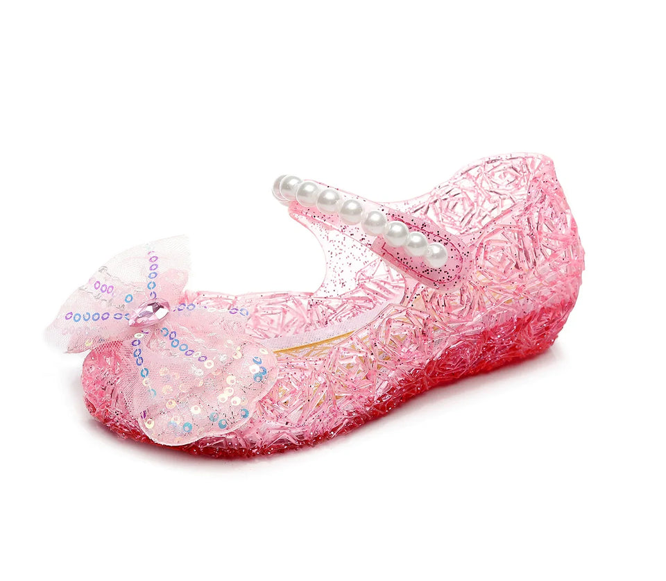 Kids Princess Sandal Children Summer Adorable Beach Shoes Girls Lightweight Breathable Soft Bottom High Heels Crystal Sandals
