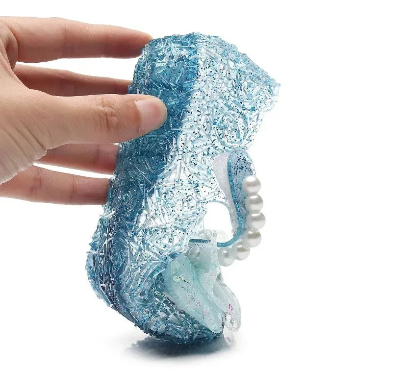 Kids Princess Sandal Children Summer Adorable Beach Shoes Girls Lightweight Breathable Soft Bottom High Heels Crystal Sandals