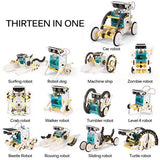 STEM Toys Kids DIY Solar Robot Experiment Kit 13 in 1Robotics Kit Solar Powered Robotics Building Kits Educational Gift for Boy