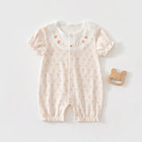 Baby Short-Sleeved Romper Cute Summer Outfit for Baby Girls Thin Newborn Crawling Clothes for Going Out