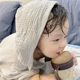 Hooded Cape Bath Towel Cotton Gauze Breathable Bathrobe Soft Absorbent Hooded Bathrobe Children's Beach Towel Blanket