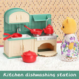 Dollhouse Furniture Set for Kids Toys Miniature Doll House Accessories Pretend Play Toys for Boys Girls & Toddlers with Kitchen