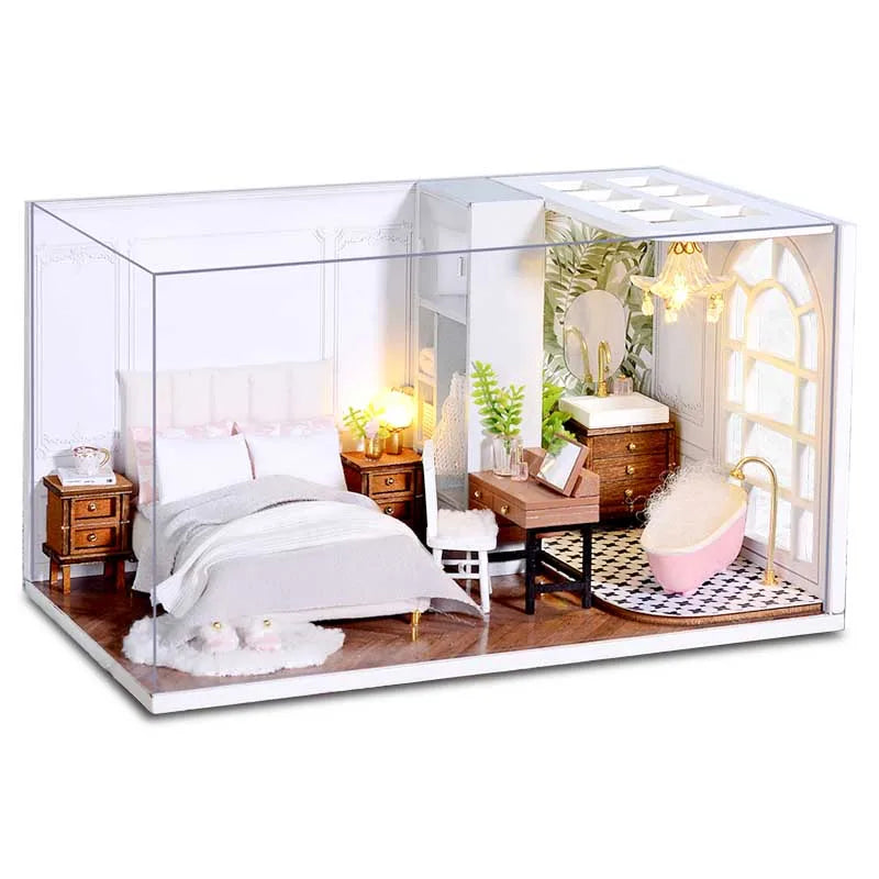 CUTEBEE  DIY Dollhouse Wooden Miniature Doll House With Furniture Toys For Children Christmas Gift