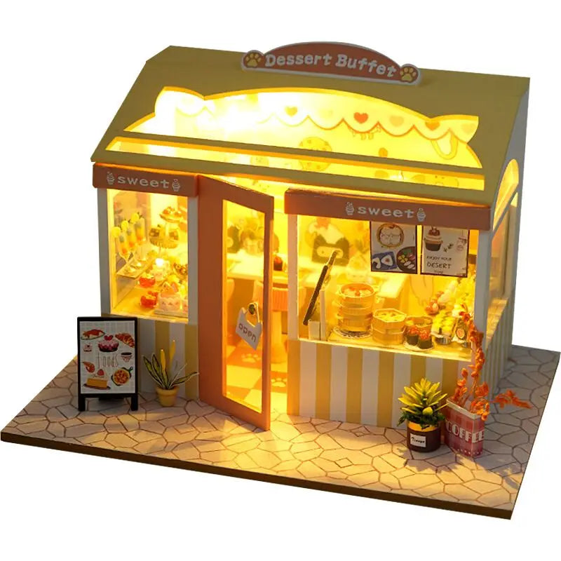 CUTEBEE  DIY Dollhouse Wooden Miniature Doll House With Furniture Toys For Children Christmas Gift