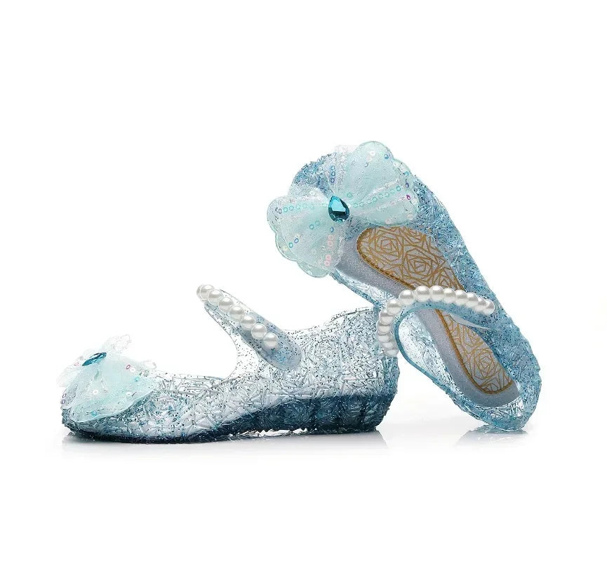 Kids Princess Sandal Children Summer Adorable Beach Shoes Girls Lightweight Breathable Soft Bottom High Heels Crystal Sandals