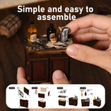 SnapTogs 3D Wooden Puzzle 327PCS Corner Tavern Retro Light Up Dollhouse Furniture DIY Miniature Kit Model Assembly Gift