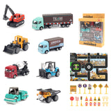 6pcs/set Alloy Engineering Truck Toy Loader Vehicle Excavator Tractor Toys Car Classic Construction Model for 3 years Boys Gifts
