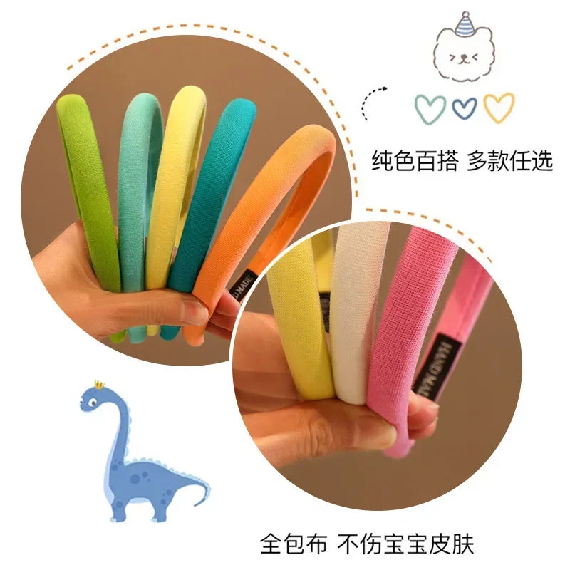 Colorful Matte Headdress Simple Basic Face-Washing Headband Temperament Hoop Wide Hairband Hair Bundle Kid's Hair Accessories