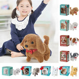 Fashion Plush Robot Puppy Interactive Walking Puppy Plush Toy Tail Wagging Barking Simulated Puppy Chilren