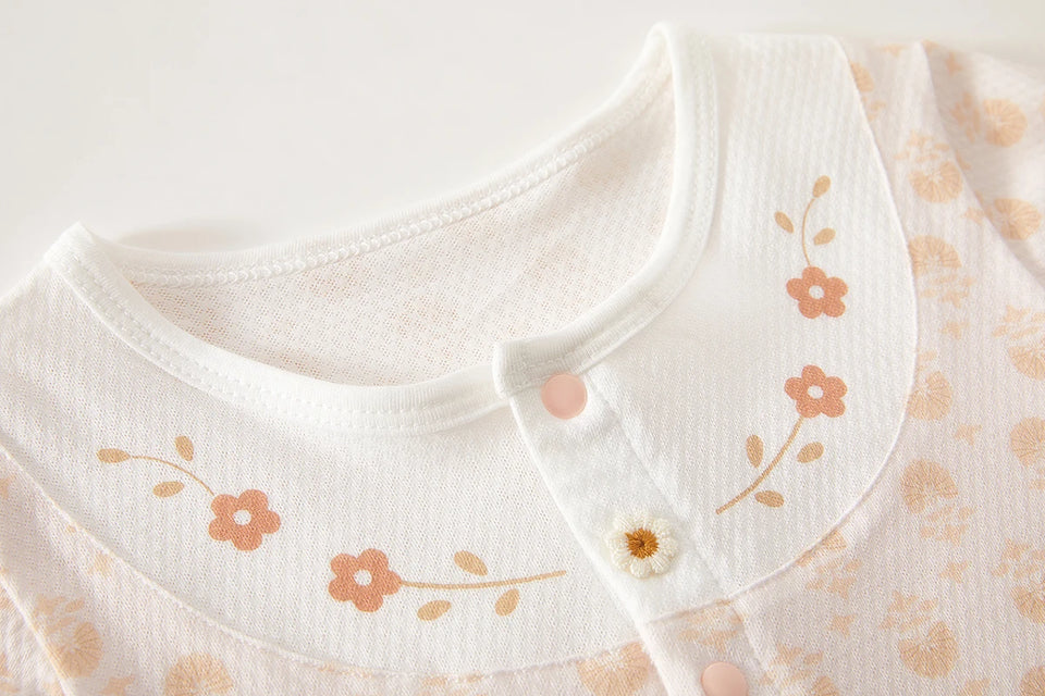 Baby Short-Sleeved Romper Cute Summer Outfit for Baby Girls Thin Newborn Crawling Clothes for Going Out