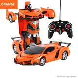 New 2-in-1 Transformable Robot Car One-key Deformation Remote Control Electric RC Car Children Boys Toys Gift