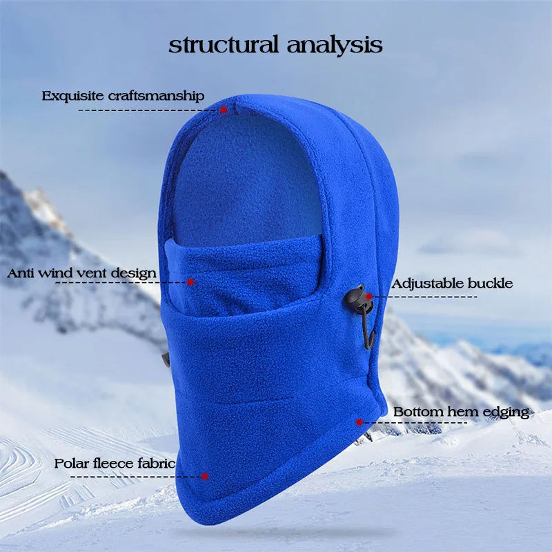 Kids Winter Balaclava Hat Outdoor Windproof Warm Hooded Beanie Children Boy Girl Thermal Fleece Neck Warm Full Face Ski Mask Cap