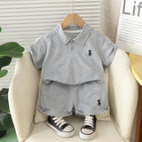 2025 Summer Children Boys Clothing Kids Cotton Polo T-Shirt Shorts 2Pcs/Set Toddler Casual Sport Suits Baby Clothes Tracksuits