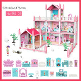 Children's Music Doll House Assembly Villa House 3D DIY Dream Princess Castle Villa Assembly Doll House Set Toy Girl Family Toy