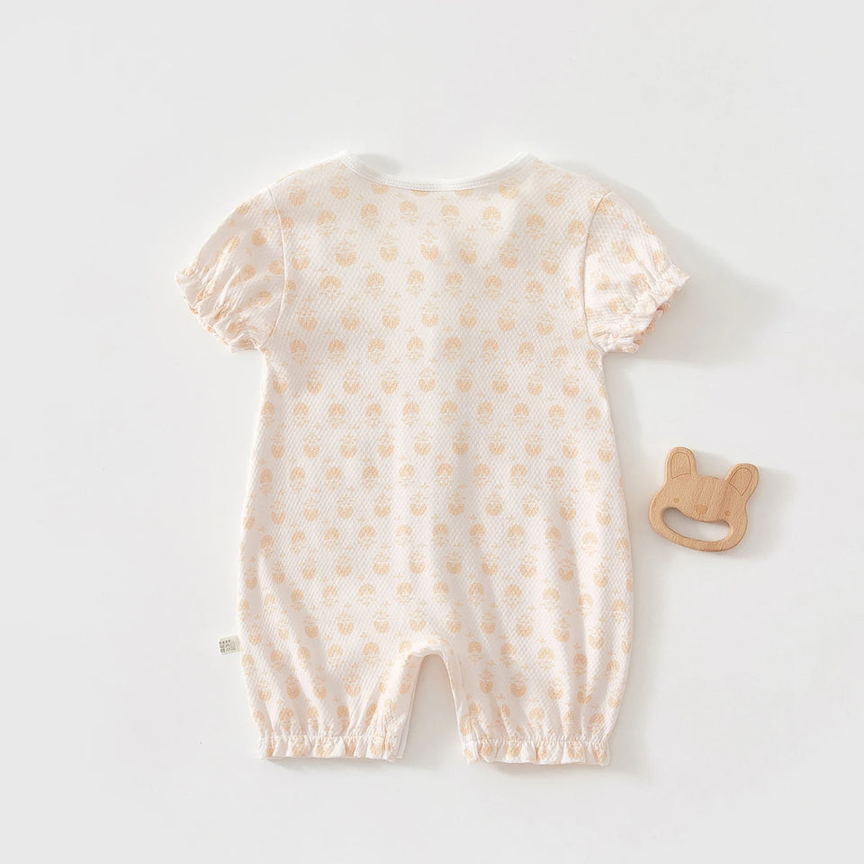 Baby Short-Sleeved Romper Cute Summer Outfit for Baby Girls Thin Newborn Crawling Clothes for Going Out